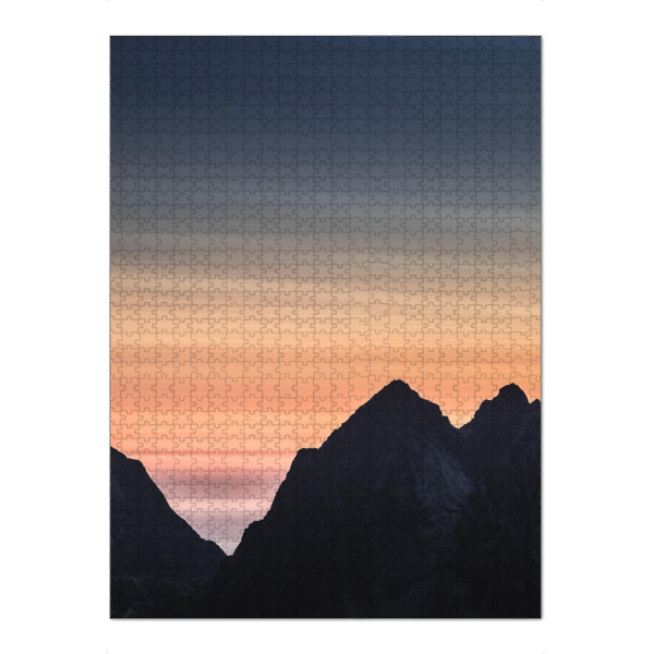 Puzzle Ravensburger "Silhouette" artboxONE - Natur,Reise - Berge,Sonnenuntergang,Norwegen,Mountains,Sundown,Norway,Silhouette,Natur,Nature