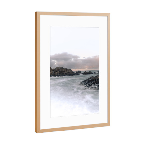 Poster mit Rahmen Kupfer "Around the Rocks" artboxONE - Natur - Küste,Norwegen,Meer,Sea,Coast,Norway,Strömung,Flow,Water,Wasser