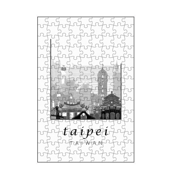 artboxONE Puzzle "Taipei skyline black & white" artboxONE - Städte,Schwarzweiß,Architektur