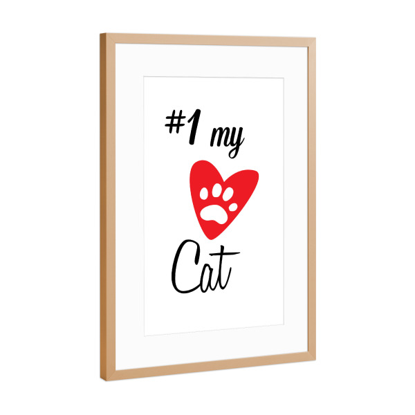 Poster mit Rahmen Kupfer "Meine Katze" artboxONE - Typografie,Tiere,Schwarzweiß