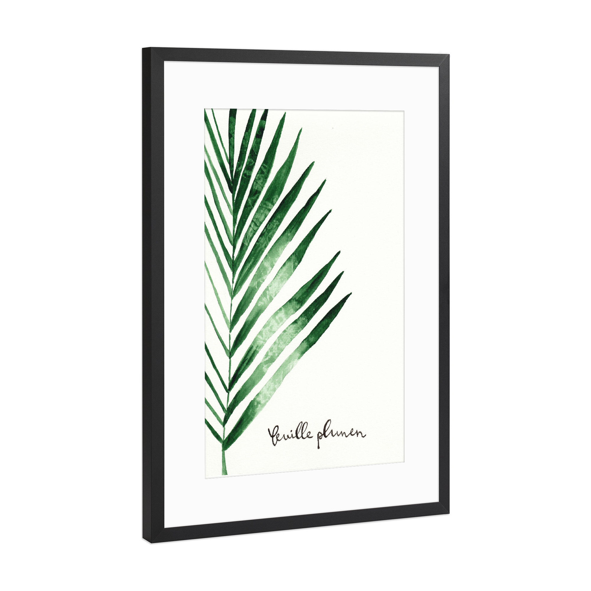 Poster mit Rahmen Schwarz (Metallic) "Feuille de palmier - Palmwedel" artboxONE - Natur,Floral