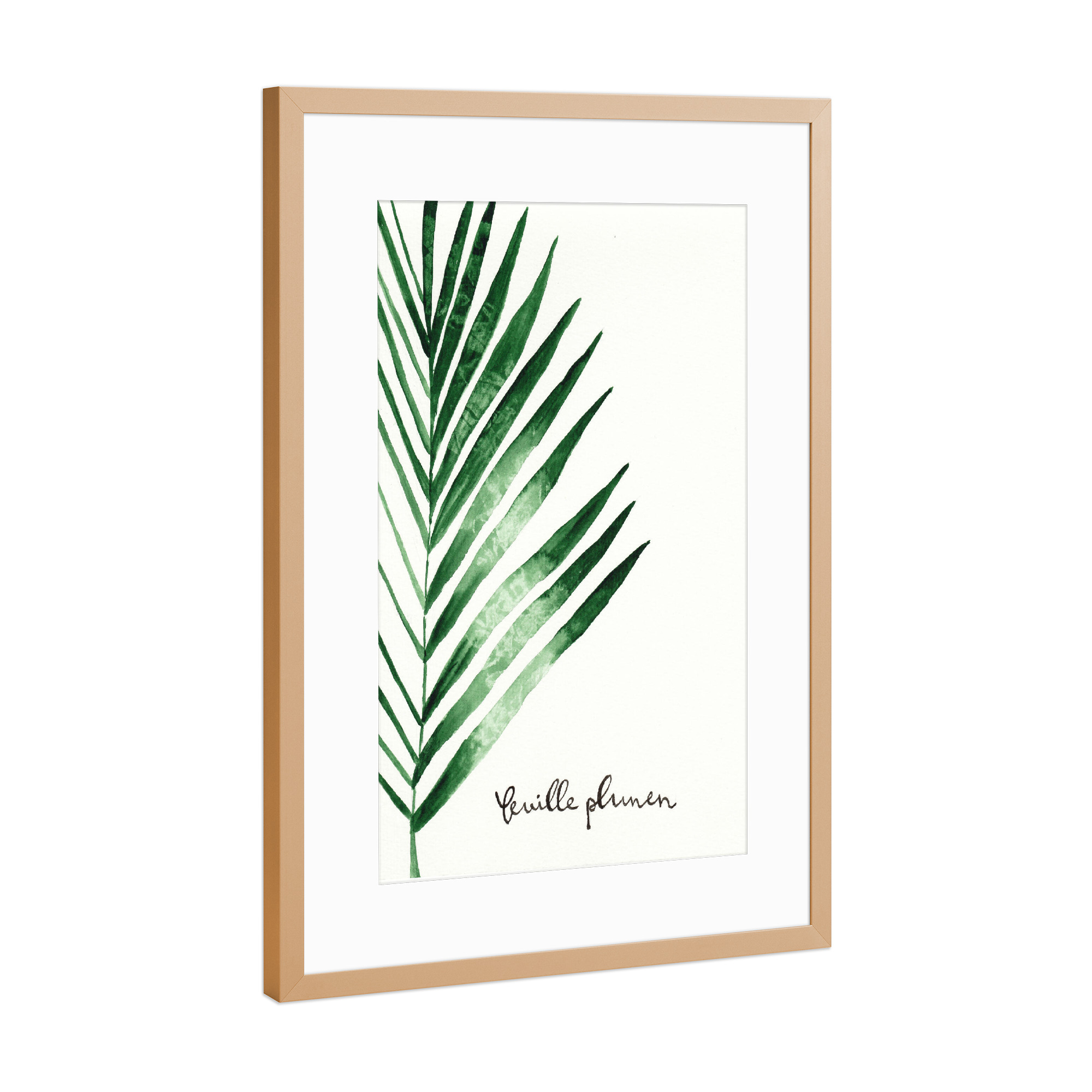 Poster mit Rahmen Kupfer "Feuille de palmier - Palmwedel" artboxONE - Natur,Floral