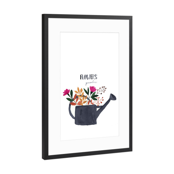 Poster mit Rahmen Schwarz (Metallic) "The flowers garden" artboxONE - Natur,Floral