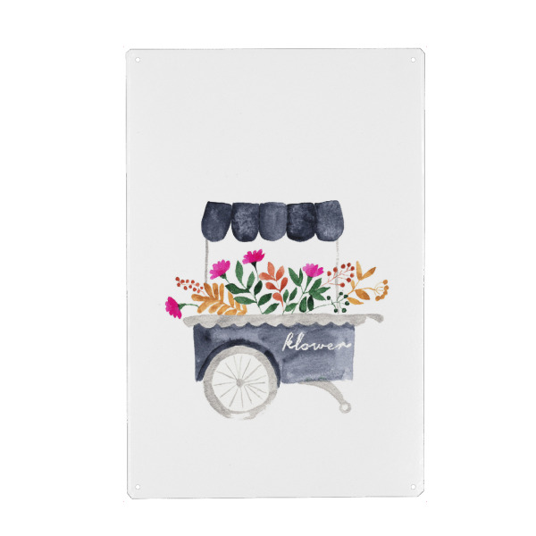 Metall Poster "The flower market" artboxONE - Natur,Floral