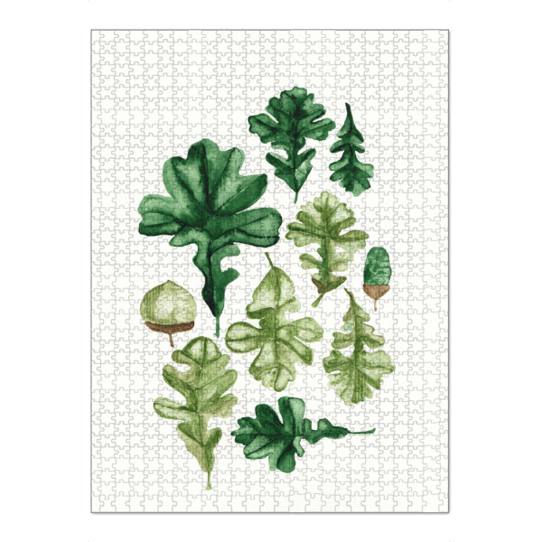 Puzzle Ravensburger "All green leaves" artboxONE - Natur,Floral