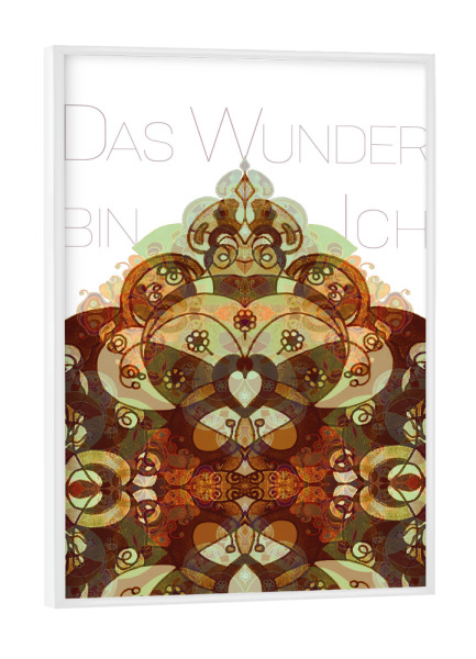 Poster mit weißem Rahmen "Herzbuddha - Das Wunder BIN ich" artboxONE - Abstrakt,Menschen,Liebe