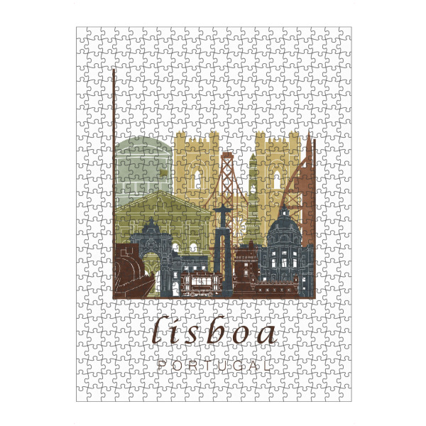 artboxONE Puzzle "Lisbon skyline light brown" artboxONE - Städte,Architektur