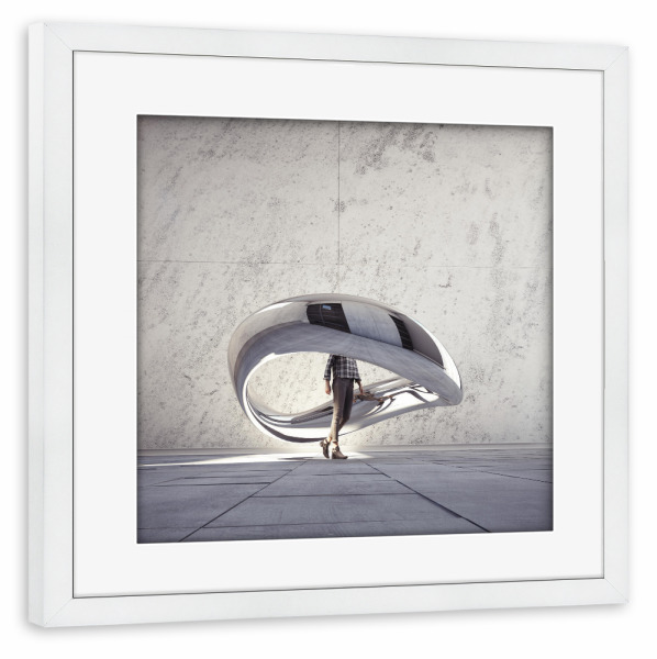Poster mit Rahmen weiß "Airorr" artboxONE - Abstrakt,Menschen,Architektur - Abstract,3d,Woman,Architektur,Architecture,Abstrakt,Frau