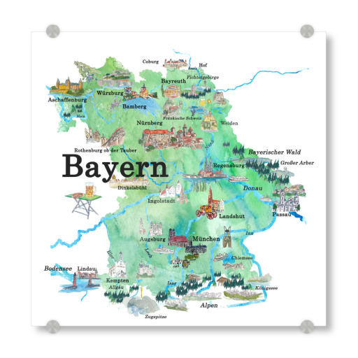 Bayern Illustrierte Karte