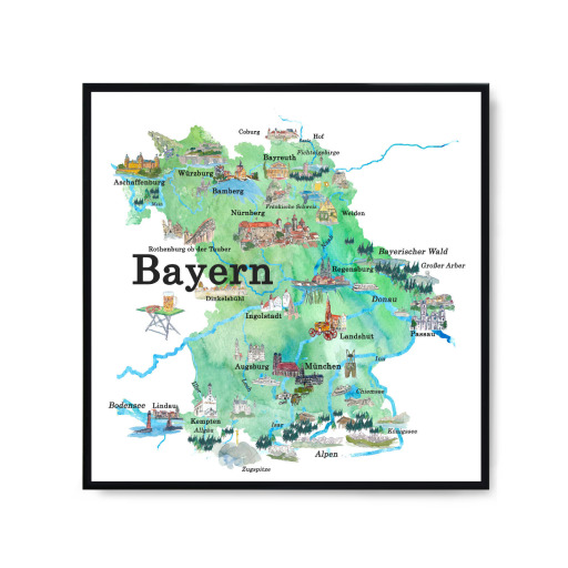 Bayern Illustrierte Karte