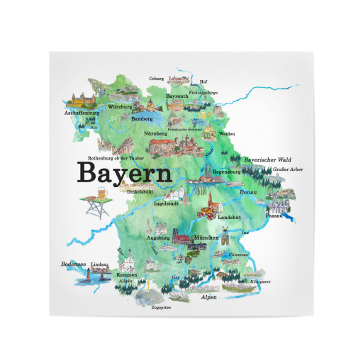 Bayern Illustrierte Karte