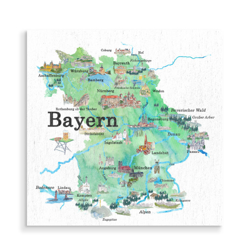 Bayern Illustrierte Karte
