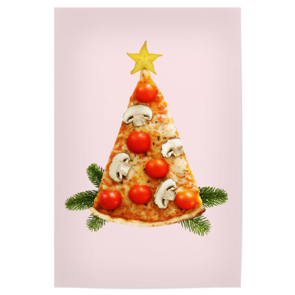 Poster "CHRISTMAS PIZZA" artboxONE - Essen & Trinken,Weihnachten,Lustig