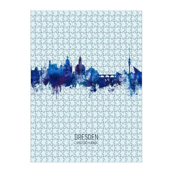 artboxONE Puzzle "Dresden Germany Skyline Dark Blue" artboxONE - Städte,Städte / Dresden