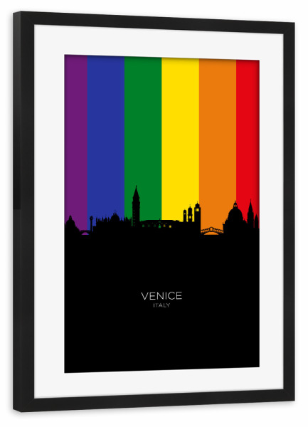 Poster mit Rahmen schwarz "Venice Italy Skyline Pride" artboxONE - Städte,Städte / Venedig