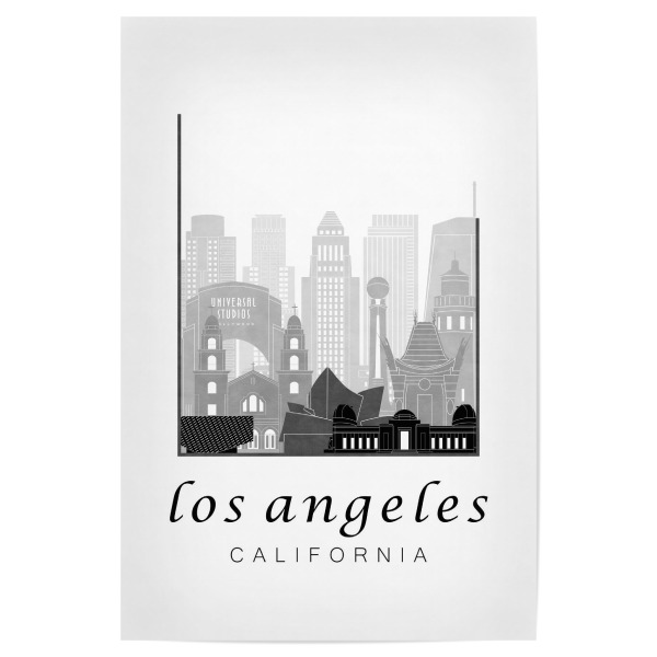 Poster "Los Angeles skyline black & white" artboxONE - Städte,Schwarzweiß,Architektur,Städte / Los Angeles
