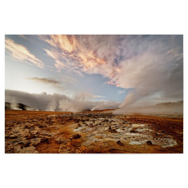Poster 30x20 cm "Geothermalgebiet mit Dampfaustritt" artboxONE - Natur,Reise / Länder