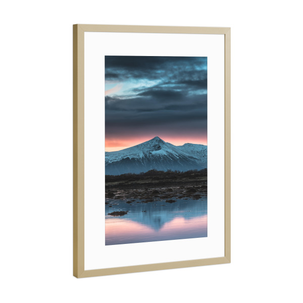 Poster mit Rahmen Gold "Colour of the North" artboxONE - Natur