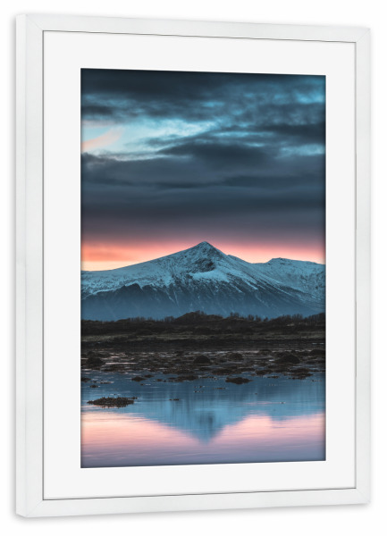 Poster mit Rahmen weiß "Colour of the North" artboxONE - Natur