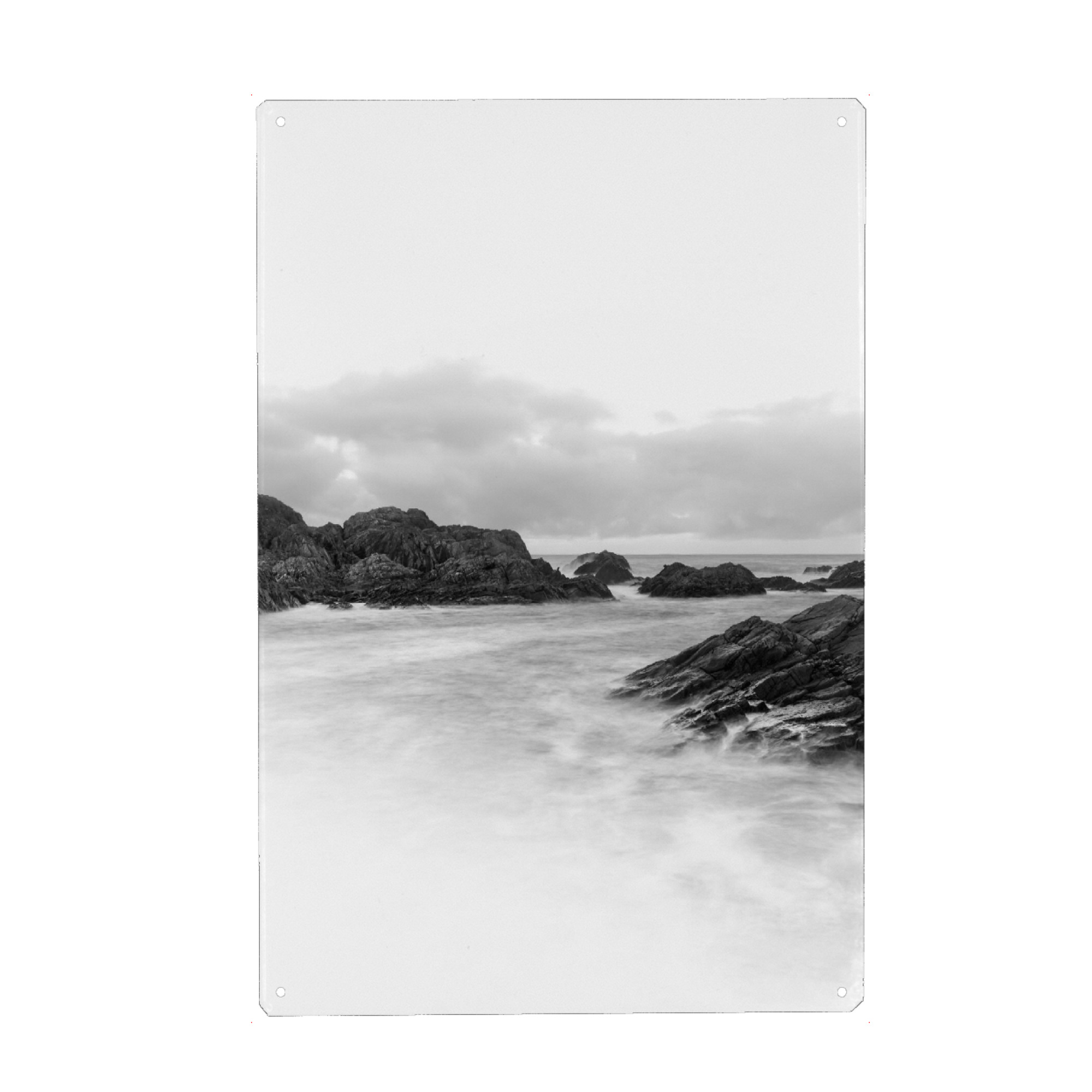 Metall Poster "Around the Rocks B&W" artboxONE - Natur,Schwarzweiß