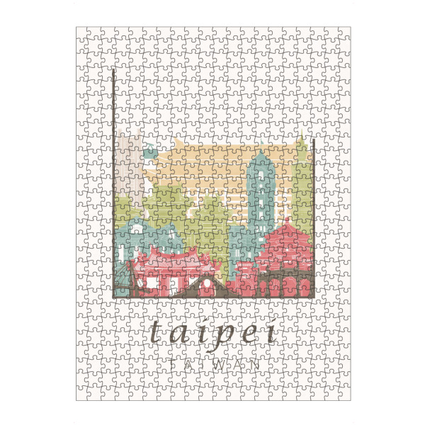 Puzzle Ravensburger "Taipei skyline pastel" artboxONE - Städte,Architektur