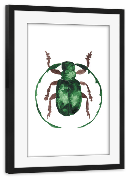 Poster mit Rahmen schwarz "My Kribbel Krabbel Beetle" artboxONE - Natur,Tiere