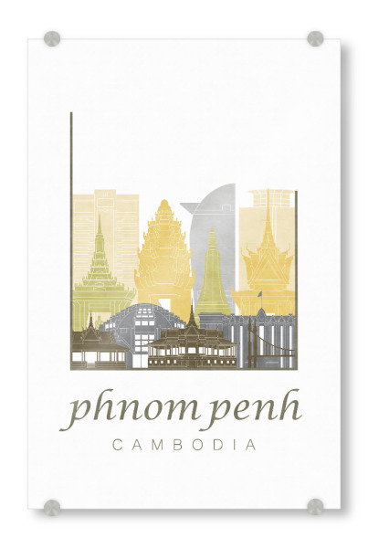 Acrylglasbild "Phnom Penh skyline desert" artboxONE - Städte,Architektur
