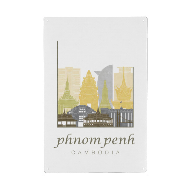 Metall Poster "Phnom Penh skyline desert" artboxONE - Städte,Architektur
