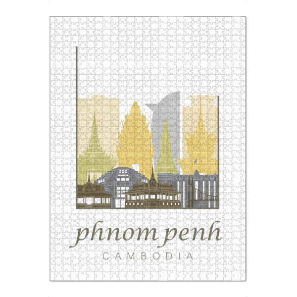 Puzzle Ravensburger "Phnom Penh skyline desert" artboxONE - Städte,Architektur