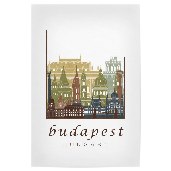 Poster "Budapest skyline light brown" artboxONE - Städte,Architektur,Städte / Budapest
