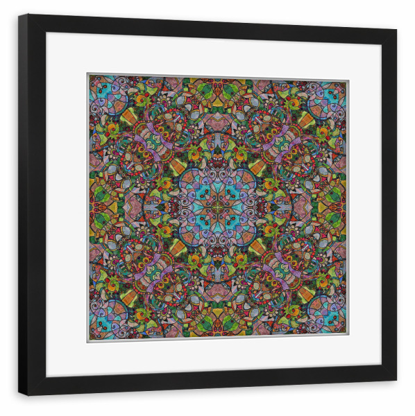 Poster mit Rahmen schwarz "Meditationsbild Glaubensmuster" artboxONE - Abstrakt