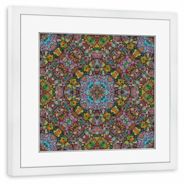 Poster mit Rahmen weiß "Meditationsbild Glaubensmuster" artboxONE - Abstrakt