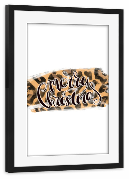 Poster mit Rahmen schwarz "Merry Christmas Wild" artboxONE - Schwarzweiß,Fashion,Weihnachten,Für Mama,Festivals