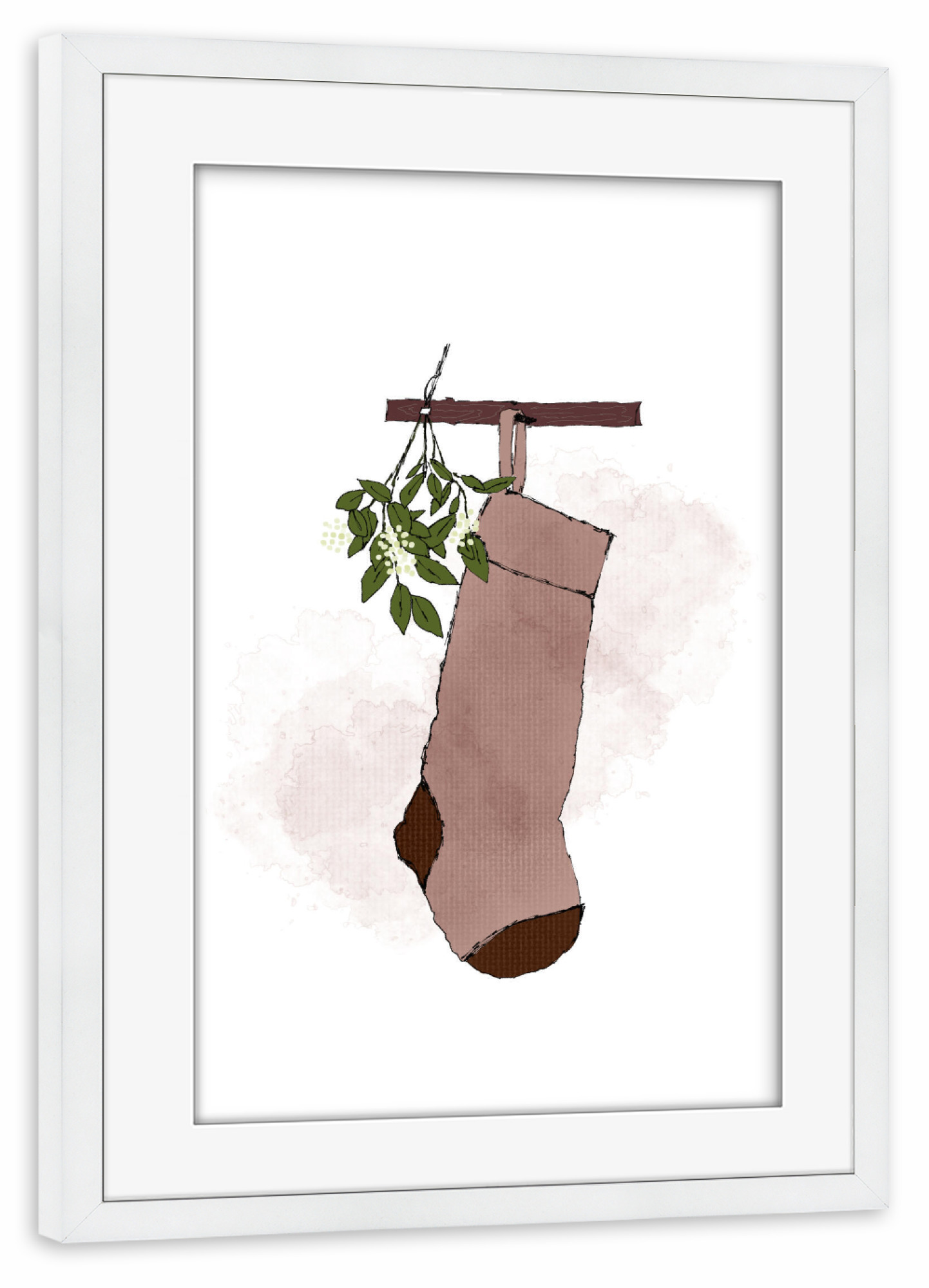 Poster mit Rahmen weiß "Warm wishes" artboxONE - Weihnachten