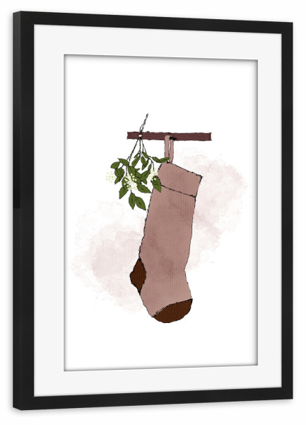 Poster mit Rahmen schwarz "Warm wishes" artboxONE - Weihnachten