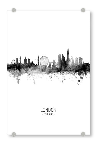 Acrylglasbild "London England Skyline BW" artboxONE - Städte,Städte / London,Schwarzweiß