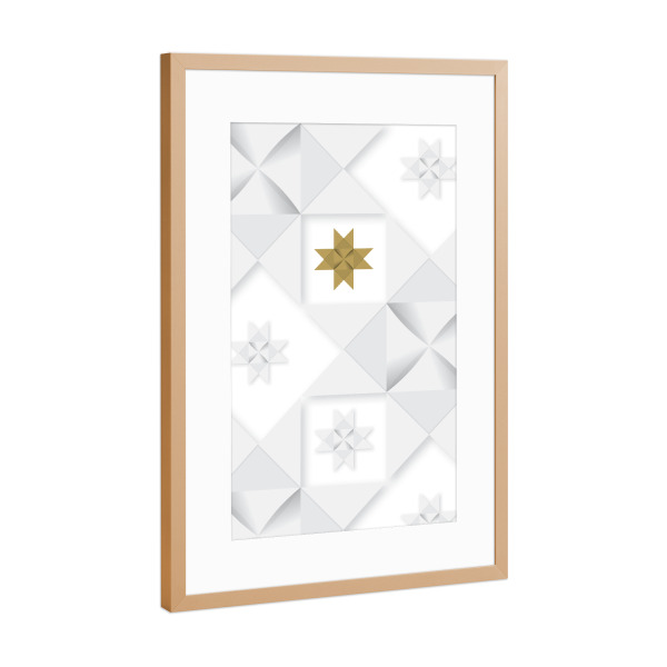 Poster mit Rahmen Kupfer "Christmas star - leading, white" artboxONE - Geometrie,Weihnachten