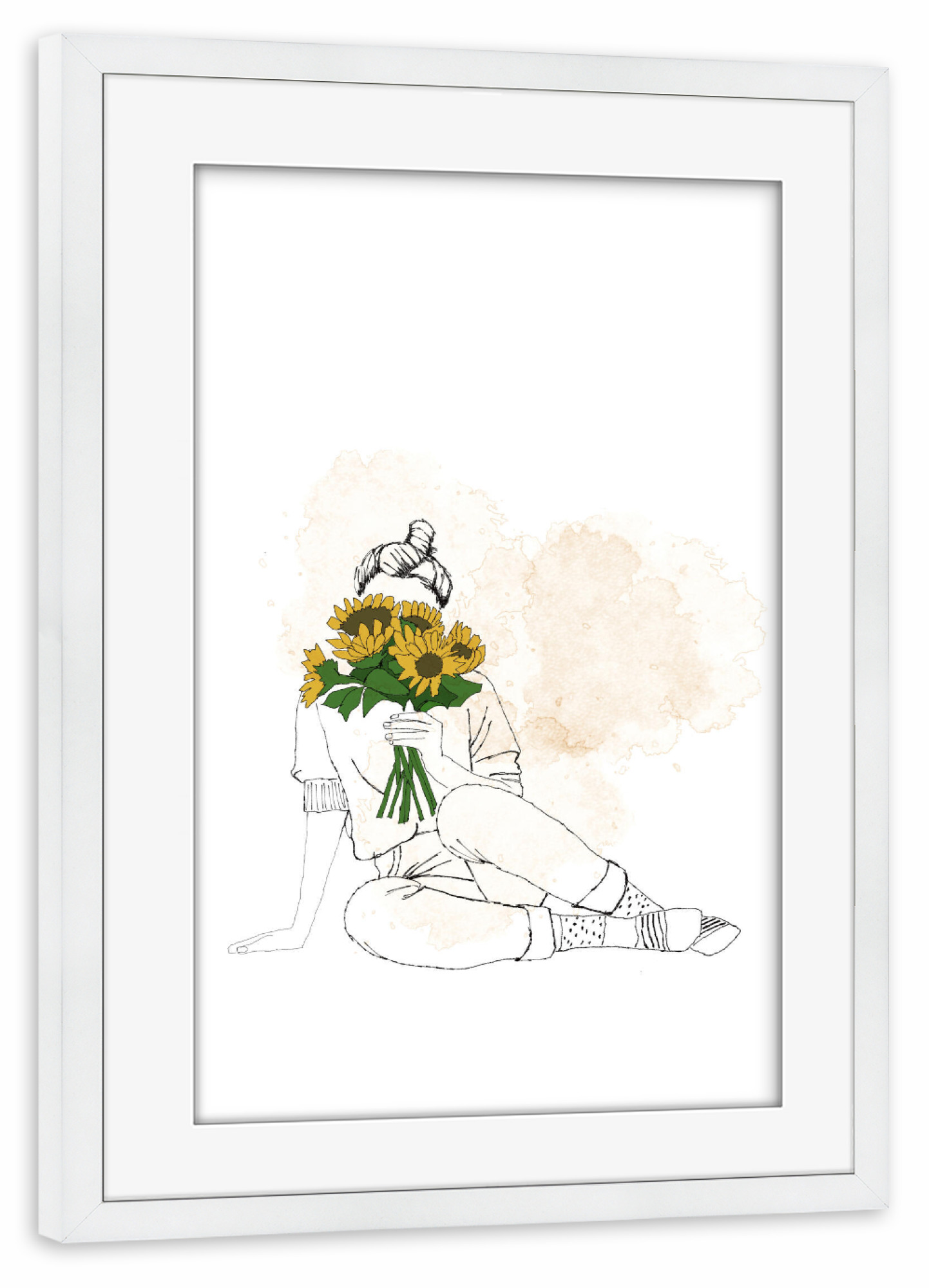 Poster mit Rahmen weiß "Sunflowers" artboxONE - Natur,Floral,Fashion