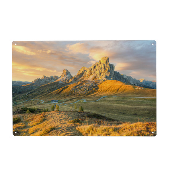 Holzbild "Monte Nuvolau am Passo di Giau" artboxONE - Natur,Reise,Reise / Länder