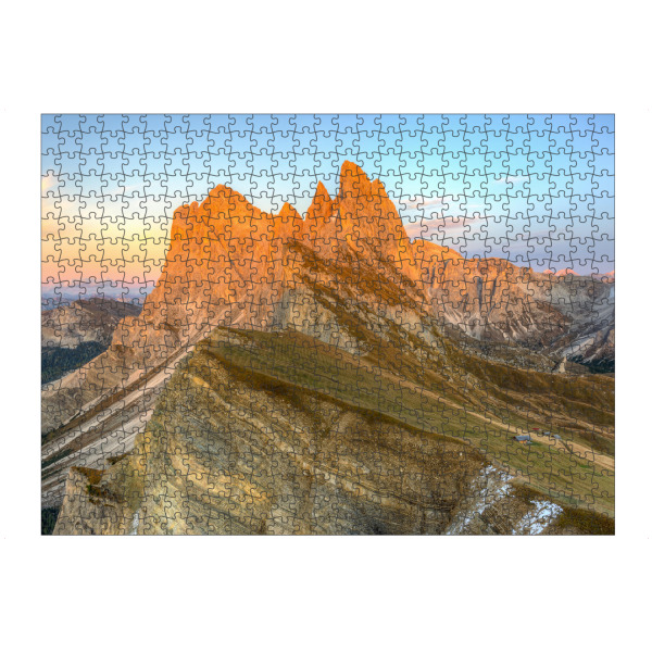 Puzzle Ravensburger "Seceda Alpenglühen" artboxONE - Natur,Reise,Reise / Länder