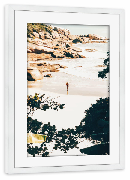 Poster mit Rahmen weiß "Solo Traveler-II" artboxONE - Natur
