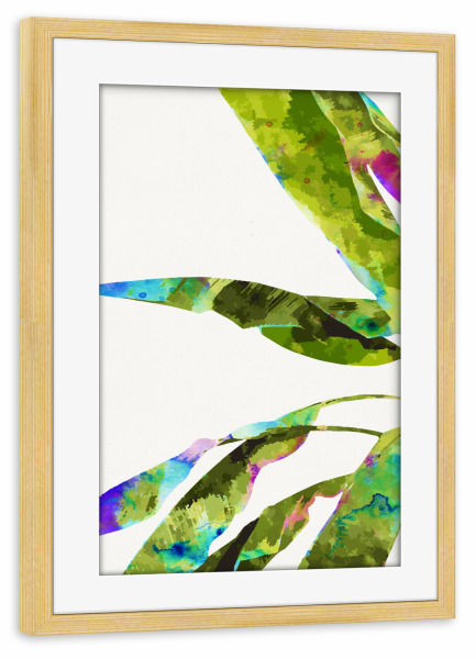 Poster mit Rahmen kiefer "Banana Leaves Holi" artboxONE - Natur