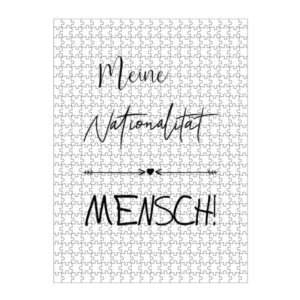 artboxONE Puzzle "Ich bin Mensch" artboxONE - Typografie,Schwarzweiß