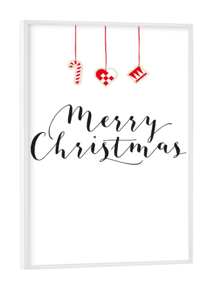 Poster mit weißem Rahmen "Christmas decoration with greeting" artboxONE - Typografie,Für Kinder,Weihnachten