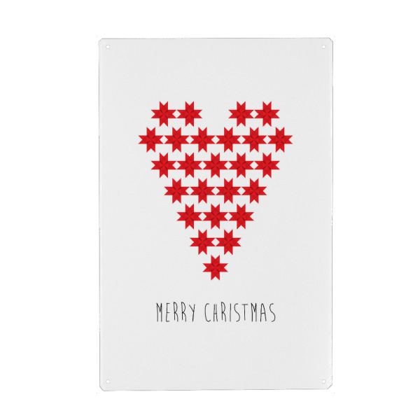 Holzbild "Christmas heart made of stars" artboxONE - Geometrie,Liebe,Weihnachten