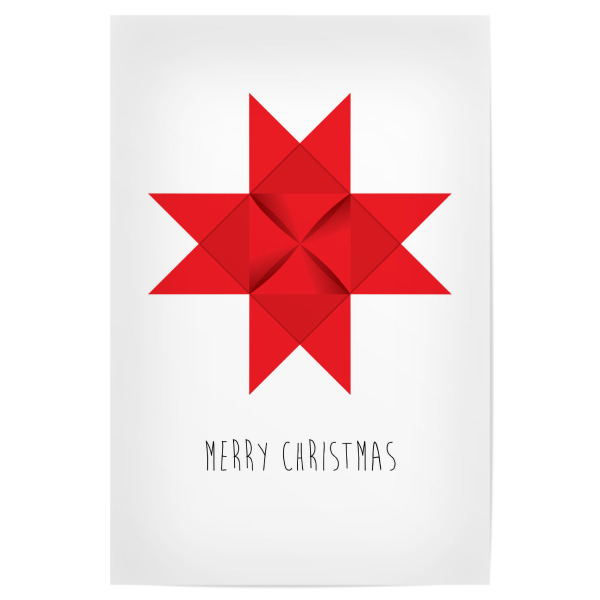 Poster 30x20 cm "Christmas star, red" artboxONE - Typografie,Geometrie,Weihnachten