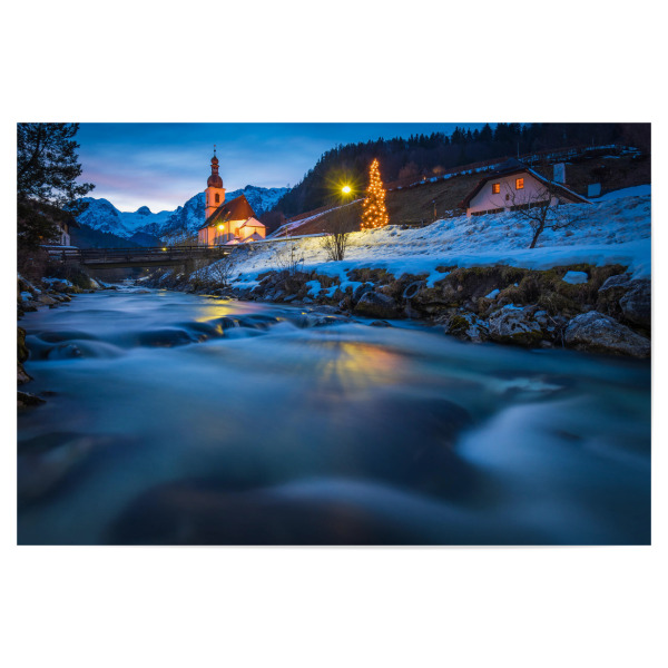 Poster "Winter in Ramsau" artboxONE - Städte,Reise - Berchtesgaden,Bergsteigerdorf,Schnee,Alpen,Berge,Bayern,Deutschland,Germany,Alps,Snow