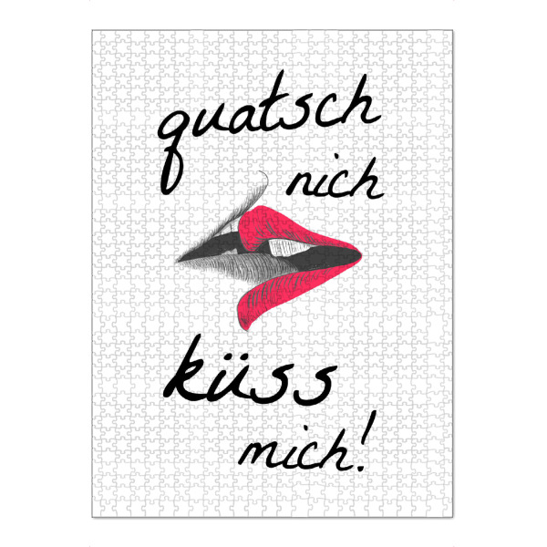 Puzzle Ravensburger "Nicht quatschen - küssen" artboxONE - Typografie,Schwarzweiß