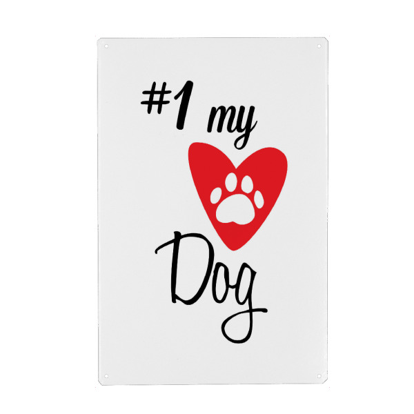 Metall Poster "Mein Hund" artboxONE - Typografie,Tiere,Schwarzweiß