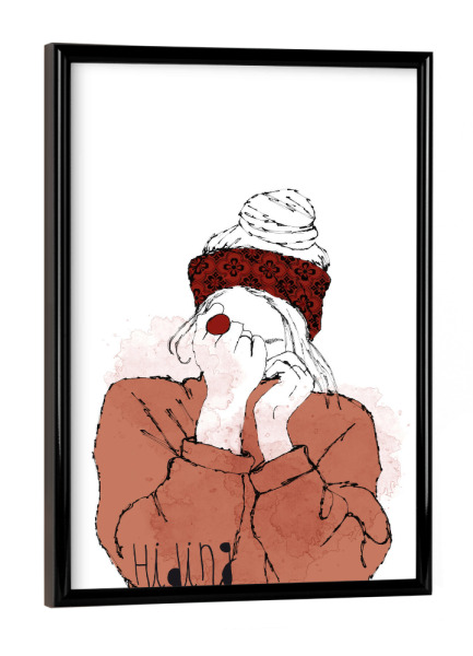 Poster mit schwarzem Rahmen "Don't hide" artboxONE - Menschen,Fashion